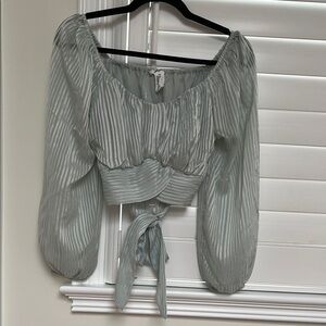 Elegant Striped Cropped Blouse